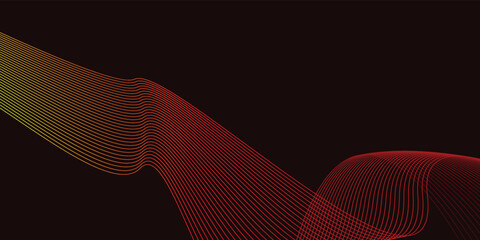 Black background and red line wave 