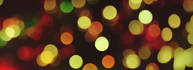 Classic Christmas background colorful defocused night lights full frame. Generative AI