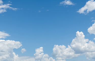 Beautiful blue sky with white clouds