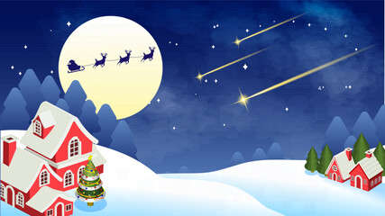 Cute Christmas vector background illustration