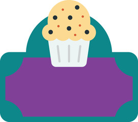 cake shop sign illustration in minimal style