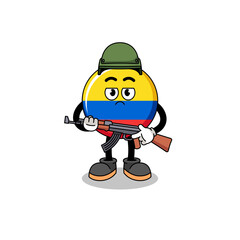 Obraz na płótnie Canvas Cartoon of colombia flag soldier