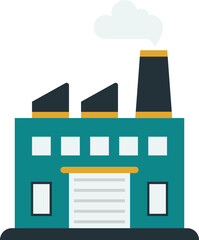 factory and smoke illustration in minimal style