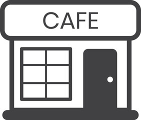 cafe building illustration in minimal style
