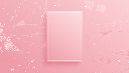 Banner with pink grunge texture. Luxury background for invitations, holiday greetings, product presentation and advertising. White and pink color. Vector Illustration.