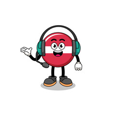 Mascot Illustration of latvia flag as a customer services