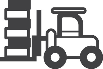 forklift illustration in minimal style