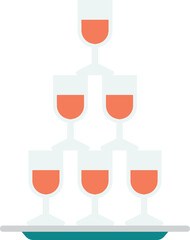 stacked wine glasses illustration in minimal style