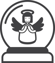 Christmas fairy doll illustration in minimal style