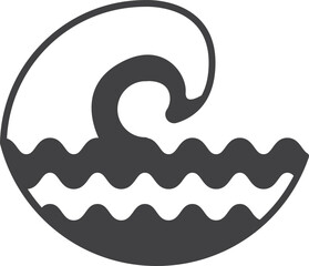 sea waves illustration in minimal style