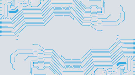 Blue circuit board communication technology concept vector illustration