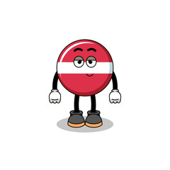 latvia flag cartoon couple with shy pose