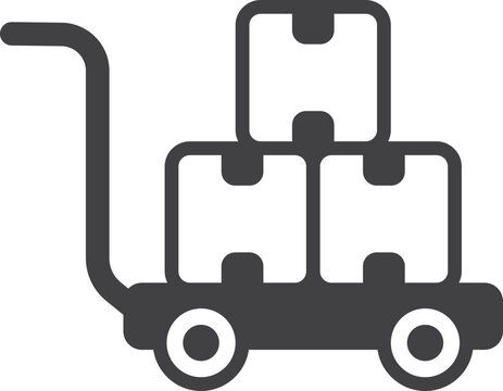 Carts and parcels illustration in minimal style