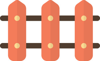 wooden fence illustration in minimal style