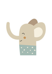 Nursery Wall Art Cute Poster with Funny Elephant