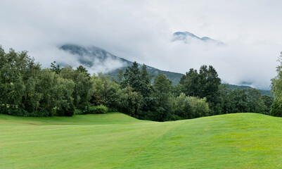 Landscape of golf course in the countryside