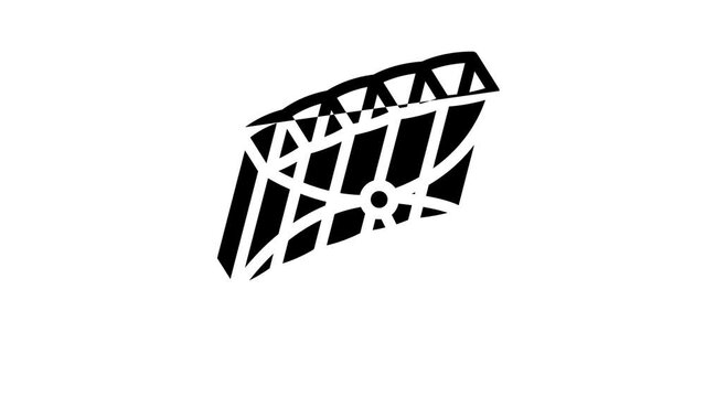 frameless kite line icon animation