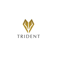 Trident logo icon design template flat vector