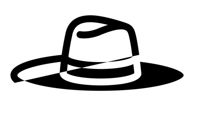elegant hat line icon animation