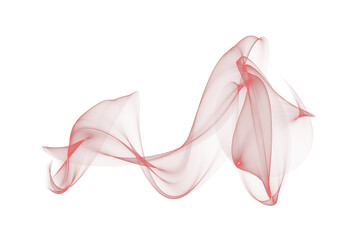 Abstract red color smoke flame transparent background, colorful wave flowing isolated background design