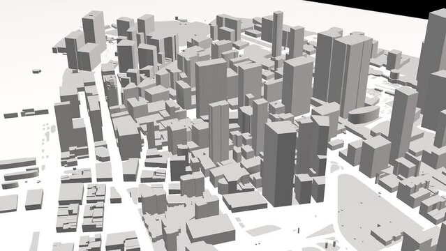 3D render of New York city in rotation