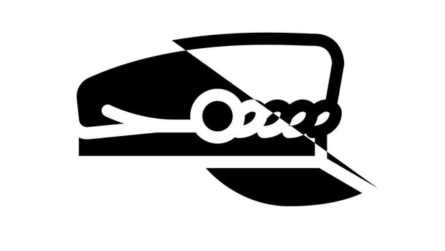 cap hat line icon animation