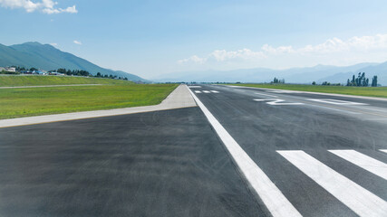 Empty runway at the airport