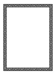 Greek black and white style border frame  circle frame with seamless vector illustration