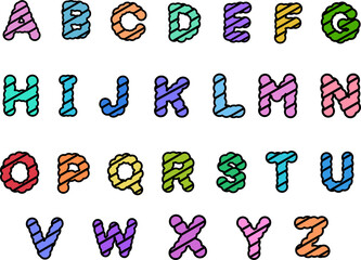 Christmas Alphabet Letters colorful png.