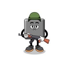 Cartoon of keyboard B key soldier