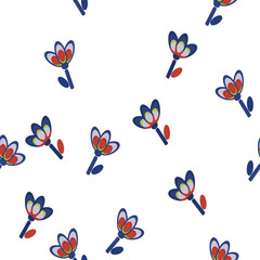 Modern floral seamless pattern. Digital drawn illustration. Can be used as a design of textile other fabric, wallpaper, cards, invitations or decorative paper