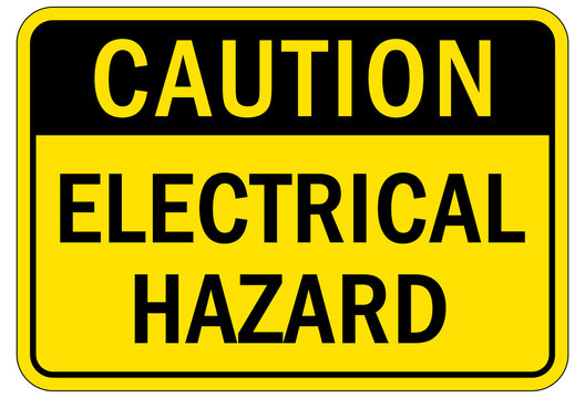 Electrical hazard warning sign and labels