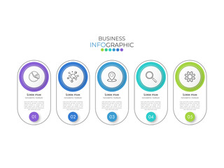 Modern infographic Timeline template can be used for workflow layout, diagram, number options, web design. Infographic business concept with 5 option, parts, steps or processes.