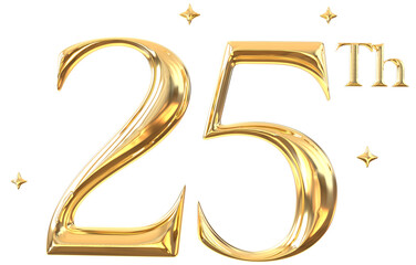 anniversary Golden 55 Number 3D Rendering