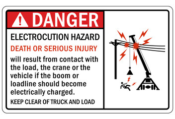 Electrical hazard warning sign and labels electrocution hazard 
