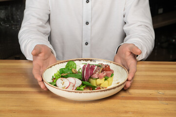 Beef salad,Spicy salad of roasted beef