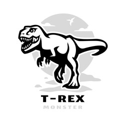 T-rex monster logo. Dinosaur Tyrannosaur. Vector illustration. - 553753131