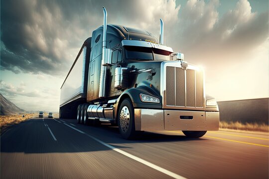 truck on the road,cinematic photo, AI art