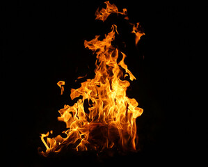 Fire flames on black background. abstract fire flame background.