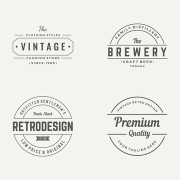 Retro hipster typography Elements Template for clothes shop, cafe, beer shop,restaurant,business,label,poster,vintage brand.