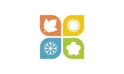 Fotobehang four seasons of the year logo icon concept © Rhealea