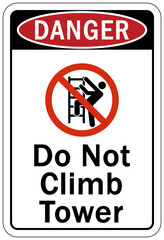 Obraz premium Electrical utility sign and labels bo not climb