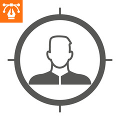 Head hunting solid icon, glyph style icon for web site or mobile app, business and candidate, human resources vector icon, simple vector illustration, vector graphics with editable strokes.