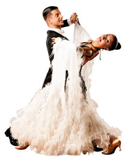  Professional ballroom dance couple preform an exhibition dance PNG - 553759106