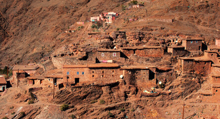 Small rural village in the middle of Atlas mountains, Morocco