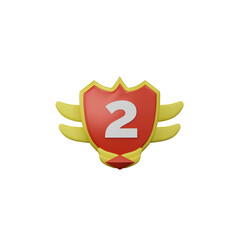 Badge 2 Achievement Badges 3D Illustration