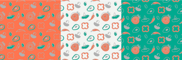 Vegetarian food seamless pattern 