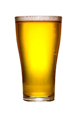 Glass of beer with foamy isolated