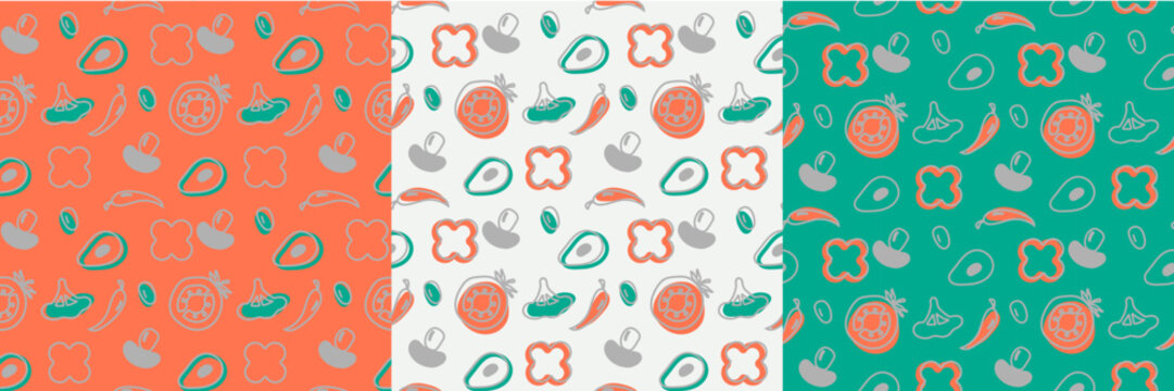 Vegetarian food seamless pattern 