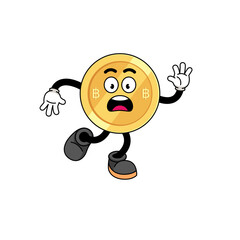 slipping thai baht mascot illustration